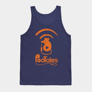 PodTales Mouse with Sound Waves (Mono) Tank Top